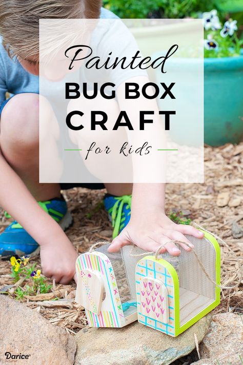 Grandkid Crafts, Bug Box, Summer Camp Crafts, Summer Fun For Kids, Box Craft, Kids Exploring, Butterfly Birthday, Fall Projects, Camping Crafts