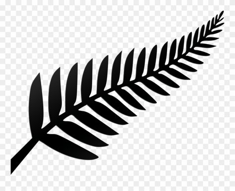 Silver Fern - New Zealand Leaf Logo Clipart New Zealand Clipart, Nz Fern Drawing, New Zealand Fern Drawing, New Zealand Leaf Tattoo, Fern Leaf Tattoo Design, New Zealand Fern Tattoo Design, Maori Logo Design, Fern Logo Design, Black Fern Tattoo