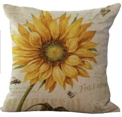 Sunflower Throw Pillows, Green Cushion Covers, Sunflower Pillow, Green Cushions, Printed Cushion Covers, Print Pillow, Linen Throw Pillow, Cushion Pattern, Linen Pillow Cases