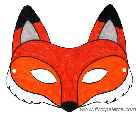 Fox mask Fox Mask Template, Animal Masks Craft, Animal Mask Templates, Printable Animal Masks, Mask Template Printable, Obličejové Masky, Fox Crafts, Printable Masks, Felt Mask