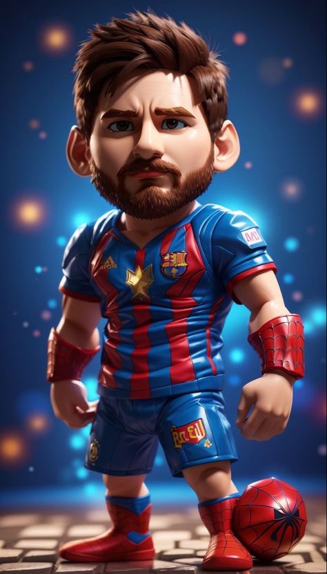 Messi White Background, Lionel Messi Cartoon, Messi Anime, Messi Cartoon, 3d Render Art, Spiderman Anime, Space Backdrop, Funny Cartoon Images, Photography Simple