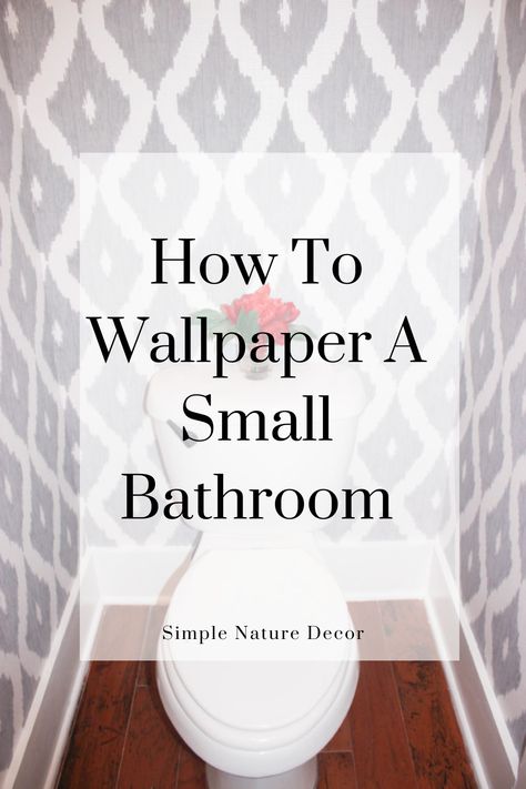 Bathroom are tough to wallpaper. Here is a step to step guide to wallpaper a bathroom. #bathroom #bathroomideas #wallpaper Half Bathroom Wallpaper, Half Bath Wallpaper, Bathroom Wallpaper Trends, Wallpaper Toilet, How To Wallpaper, Bathroom Wall Coverings, Bathroom Wallpaper Modern, Wallpaper For Small Bathrooms, Wallpaper Accent Wall Bathroom