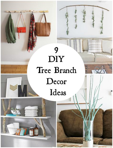 9 Now Ideas: DIY Tree Branch Home Decor | Make and Takes Twig Art Diy Tree Branches, Tree Limb Projects Diy Ideas, Lighted Branches Decor, Wood Branch Decor, Tree Branch Decor Diy, Diy Tree Branch, Branch Home Decor, Tree Branch Crafts, Twigs Decor