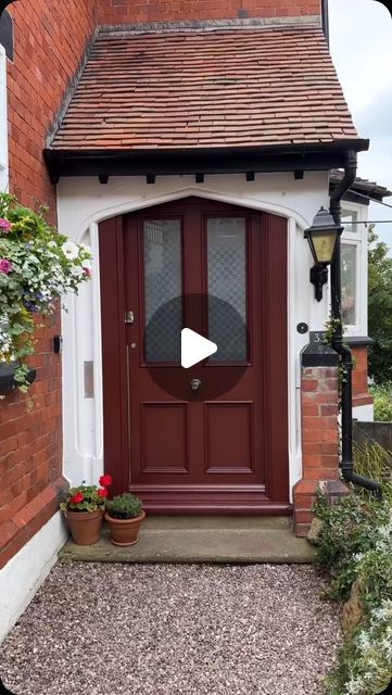 Rust-Oleum UK on Instagram: "Finding it hard to choose a colour for your front door? Say hello to Valentina 👋

This dark cherry red with a brown undertone is a real crowd pleaser and will confidently add kerb appeal to your home exterior. 

🎥 @homesweetholmedale 

#makeitrustoleum #tranformation #frontdoor" Brick Red Front Door, Maroon Front Door, Dark Cherry Red, Kerb Appeal, Red Front Door, Home Exterior, Rust Oleum, House Diy, Crowd Pleaser