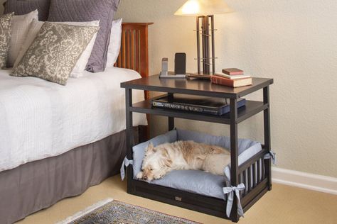 Dog Bed Nightstand, Bed End Table, Pet Gate With Door, Pets Furniture, Collapsible Dog Crate, Stylish Dog Beds, Tabletop Shelf, Bed Nightstand, Elevated Dog Bed