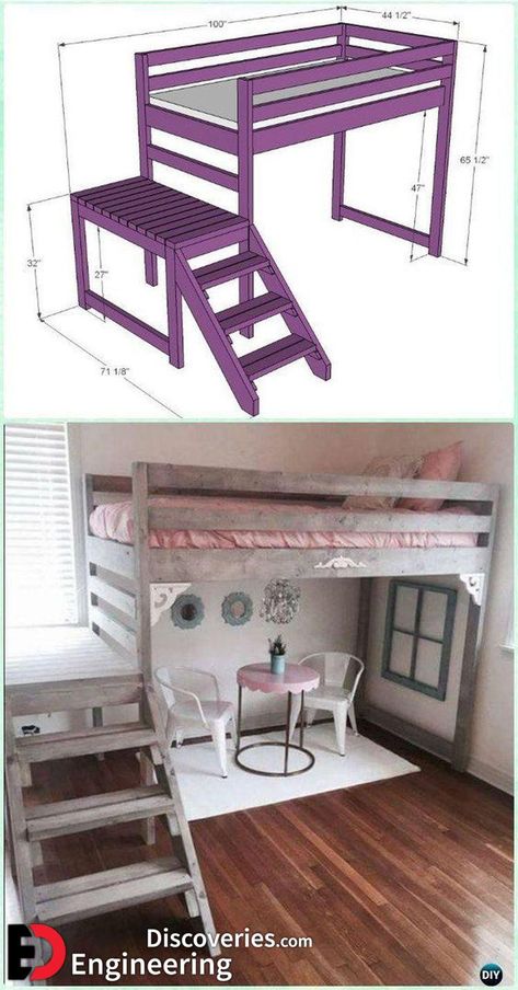 Ikea Bunk Bed Hack, Crib Plans, Beds With Stairs, Ikea Bunk Bed, Loft Bed Plans, Diy Loft Bed, Bed Stairs, Diy Bunk Bed, Kids Loft