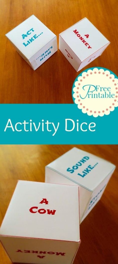 Activity Dice, Babysitting Activities, Movement Activities, Music And Movement, Preschool Games, Dice Games, Circle Time, Group Activities, Motor Activities