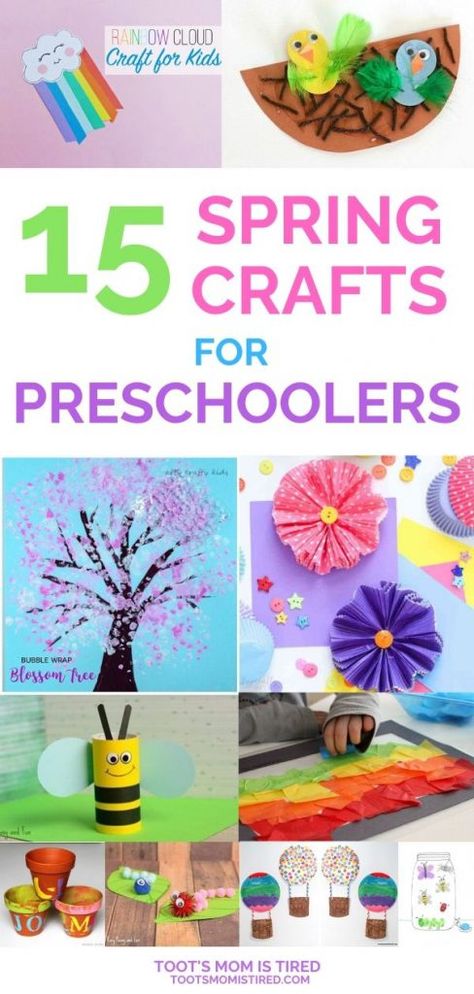 15 Spring Crafts for Preschoolers | Easy crafts for preschoolers for Spring season including flowers, rain clouds, bugs, rainbows, hot air balloons, spring trees, craft ideas for 3 year olds, 4 year olds, 5 year olds in preschool Spring Crafts For Preschoolers, Preschoolers Crafts, Crafts For Spring, Spring Toddler Crafts, Spring Crafts Preschool, Spring Toddler, Crafts For Preschoolers, Arts And Crafts For Adults, Bug Crafts