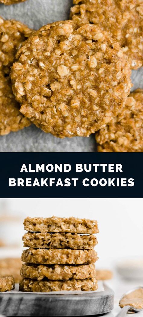 Recipe Using Almond Butter, Cookies Low Calorie, Almond Butter Breakfast, Protein Breakfast Cookies, Almond Butter Cookie Recipe, Almond Butter Oatmeal, Cookies Easy Recipe, Oatmeal Bites, Breakfast Cookie