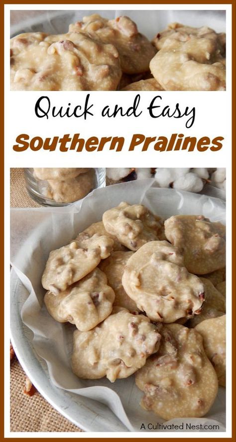 Homemade Pralines, Southern Party, Pralines Recipe, Southern Praline, Praline Candy, Praline Recipe, Easy Candy Recipes, Easy Candy, Southern Desserts