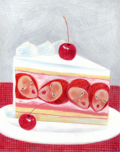 Acrylic Painting, Cake, Art