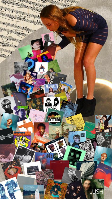 Collage Art Music, Music Album Covers Collage, Music Artist Collage, Album Covers Collage, Concert Collage, Song Collage, Album Cover Collage, Album Collage, Artist Video