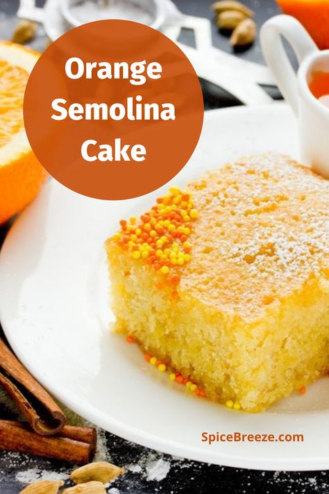 Orange Semolina Cake Orange Semolina Cake, Semolina Cake Recipe, Greek Cake, Greek Yogurt Cake, Semolina Cake, Yogurt Cake, Phyllo Dough, Custard Pie, Sprinkle Cake