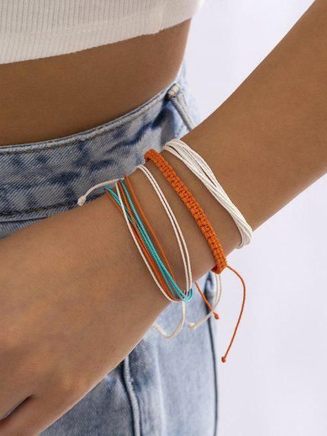 Wax String Bracelets, String Friendship Bracelets, Yarn Bracelets, Rope Bracelets, Cotton Bracelet, Jewellery Business, String Bracelets, Silver Bracelets For Women, Thread Bracelets