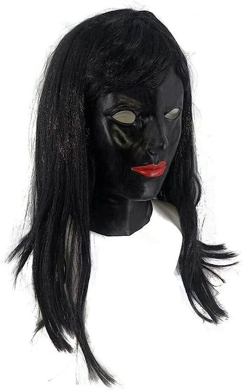 Realistic Sexy Female Mask with Black Long Hair Halloween Party Latex Mask Woman Face Crossdressing Sissy Female Mask Realistic, Black Long Hair, Mask Woman, Hair Halloween, Silicone Masks, Female Mask, Head Mask, Long Black Hair, Black Halloween