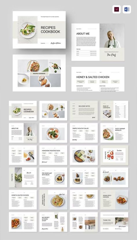 Cookbook Design Layout, Making A Cookbook, Recipe Book Design, Mini Cafe, Recipe Book Templates, Cookbook Design, Cookbook Template, Presentation Design Layout, Page Layout Design