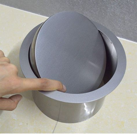 Trash Chute Kitchen, Trash Hole In Countertop, Trash Chute, Can Lids, Countertop Design, Kitchen Waste, Galley Kitchen, Garbage Disposal, Modern Cabin