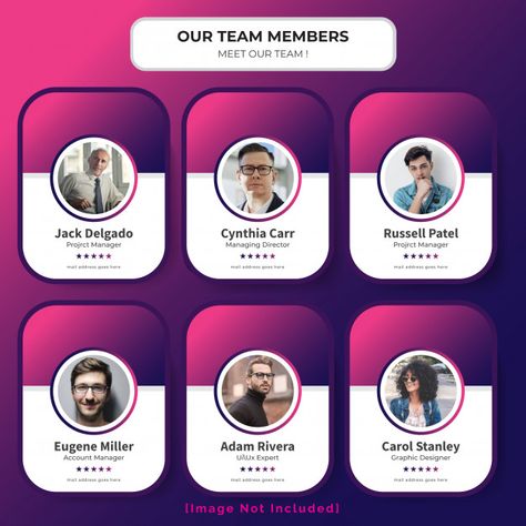 Meet our team web template | Premium Vector #Freepik #vector #business #abstract #people #technology Meet The Speakers Poster, Team Structure Design, Speaker Profile Design, Meet The Team Design Layout Creative, Team Reveal Ideas, Meet Our Team Design Layout, Committee Members Poster, Team Presentation Design, Introduction Design Ideas