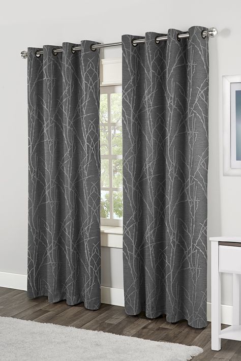 Curtain Installation, Grommet Panels, Exclusive Home, Home Curtains, Grommet Curtains, Window Panels, Window Curtain, Window Coverings, Steel Blue