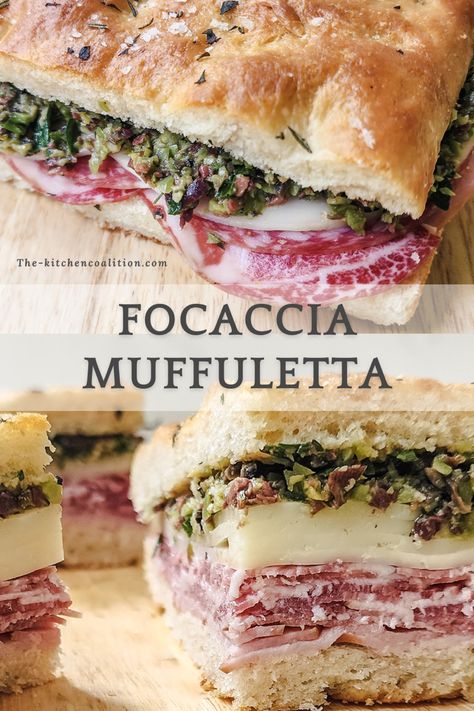 Sandwitch bread meats Classic Italian Sandwich, Filling Sandwich Ideas, Mini Muffelata Sandwiches, Focaccia Sandwich Bread Recipe, Muffuletta Bread Recipe, Olive Loaf Sandwich, Focaccia Sandwich Bread, Olive Loaf Meat, Artisan Bread Sandwich Ideas