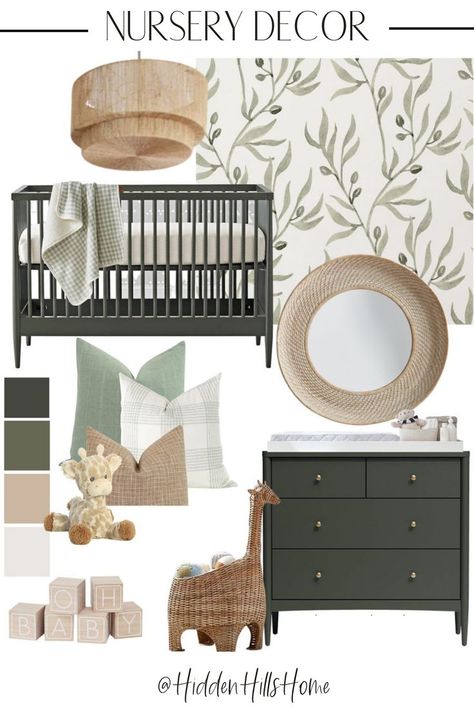 Green Baby Nursery, Teal Nursery, Nursery Decor Green, Gender Neutral Baby Nursery, Baby Nursery Inspiration, Nursery Decor Inspiration, Gender Neutral Nursery Decor, Baby Room Neutral, Baby Room Inspiration