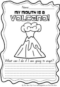 My Mouth is a Volcano - Reading Response Activity My Mouth Is A Volcano Activities Free, My Mouth Is A Volcano Activities, Volcano Anger Activity, My Mouth Is A Volcano Anchor Chart, Anger Volcano, About Volcano, Counseling Corner, Volcano Activities, Feeling Angry