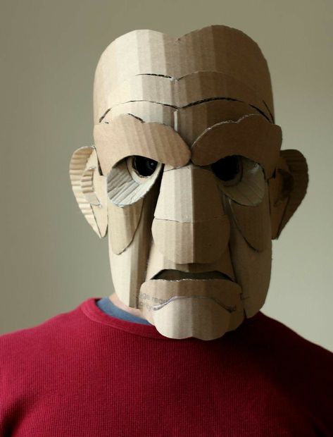 ..here is the art... Old Man Mask, Diy Halloween Masks, Paper Face Mask, Masks Design, Cardboard Mask, Unique Masks, Theatre Masks, Cardboard Sculpture, Scary Mask