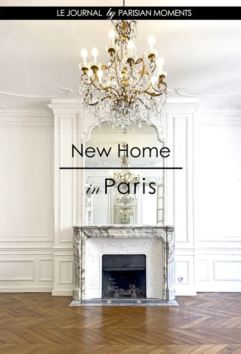 Parisian Chic Style Home, Parisian Fireplace, Modern Parisian Decor, Parisian Wallpaper, Parisian Modern, Paris Journal, Paris Country, Modern Parisian, Parisian Decor