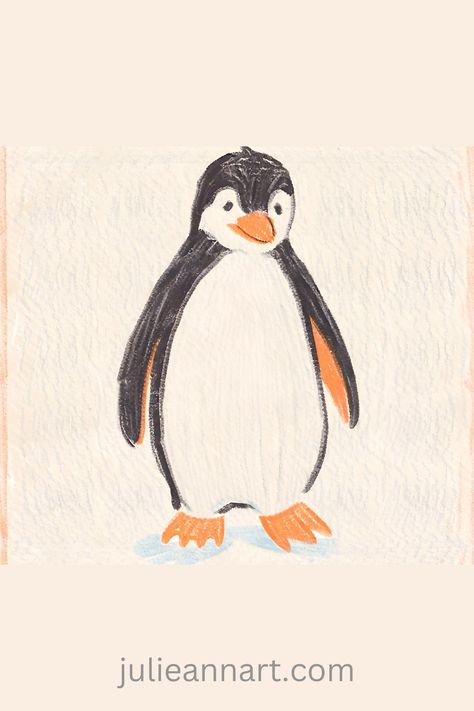 Penguin Animals Drawings Easy, Draw Penguin, Drawing Penguin, Drawing Ideas Ipad, Doodles Animals, How To Draw Penguin, Easy Penguin Drawing, Drawing Ideas Penguin, Penguins Drawing