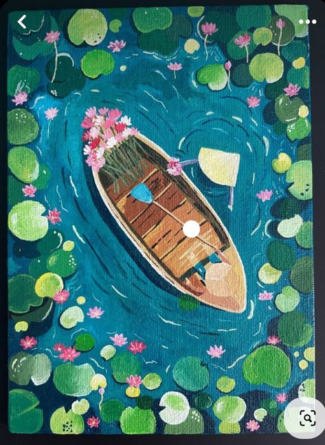 Nice Paintings Ideas, Painting Nikes, Panting Photo Ideas, River Painting Acrylic, Fun Acrylic Painting Ideas, Painting Ideas Cool, Acrylic Painting Beginner, What Should I Paint, Lotus Lake