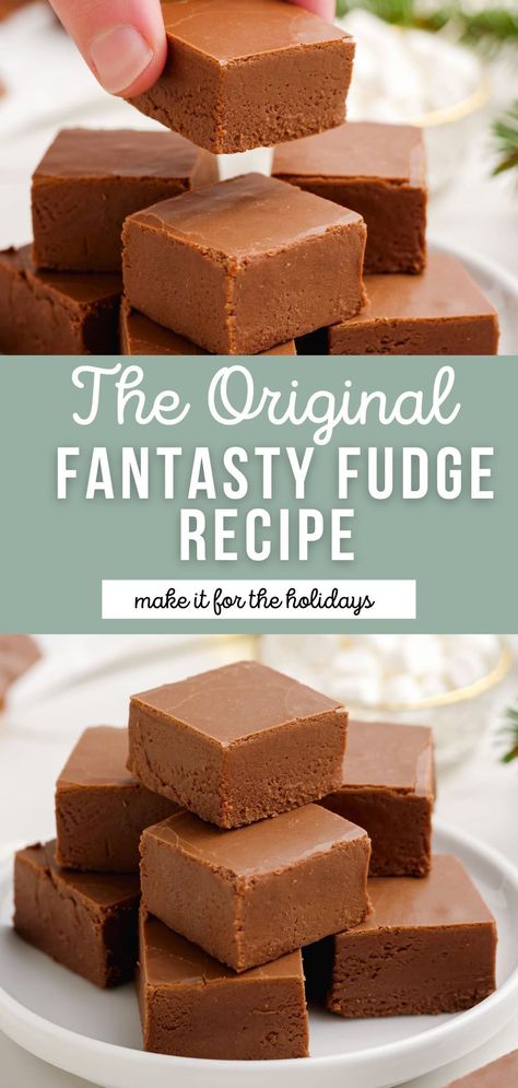 Fantasy Fudge original recipe was found on the back of the Kraft Marshmallow Creme jar. Today, Fantasy Fudge has become a Christmas staple in many homes. My recipe tweaks the ingredients just slightly to make for a more quality fudge while still remaining that classic dessert we all know and love. If you’re in a pinch, try my super simple 3-Ingredient Microwave Fudge Recipe. Original Marshmallow Fudge Recipe, The Original Fantasy Fudge Recipe, Kraft Marshmallow Creme Fudge, Jet Puff Fudge, Fantasy Fudge Recipe Original Microwave, Microwave Marshmallow Fudge, Fudge Recipes Marshmallow, Marshmallow Crème Fudge, Air Fryer Fudge