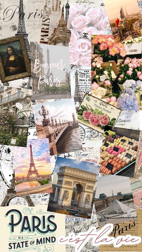 Paris. A collage of Parisian aesthetic. A travel collage of the French city of Paris. Made using Pinterest collage tool. Pink Paris Wallpaper, Paris Aesthetic Wallpaper, Paris Background, Paris Collage, Pinterest Collage, France Wallpaper, College Wallpaper, French Wallpaper, French City