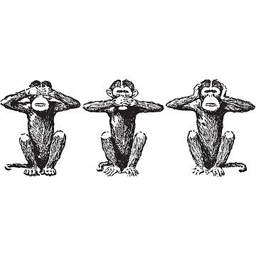 "Three Wise Monkeys" Art Print for Sale by FanekShop | Redbubble Sailor Jerry Tattoo Flash, Three Monkeys, Evil Tattoo, Monkey Tattoos, Three Wise Monkeys, Hear No Evil, Graffiti Lettering Fonts, Wise Monkeys, Speak No Evil