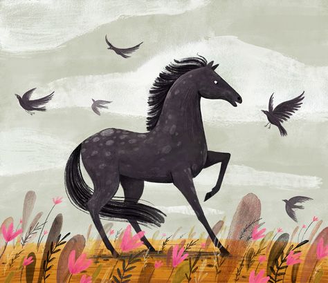 Horse Illustration, Equestrian Art, Horse Drawing, Horse Drawings, Illustration Artwork, Childrens Illustrations, Horse Art, A Horse, Cute Illustration