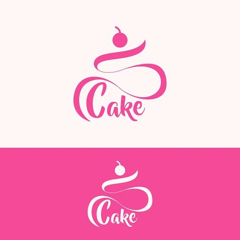 Elegant sweet cake logo template | Premium Vector #Freepik #vector #cake-decoration #cake-illustration #cake-design #dessert-logo Cake Business Logo Ideas, Sweet Cake Logo, Cake Logo Design Ideas, Cake Shop Logo, Cakes Logo, Logo Dessert, Dessert Logo, Logo Cake, Cm Logo