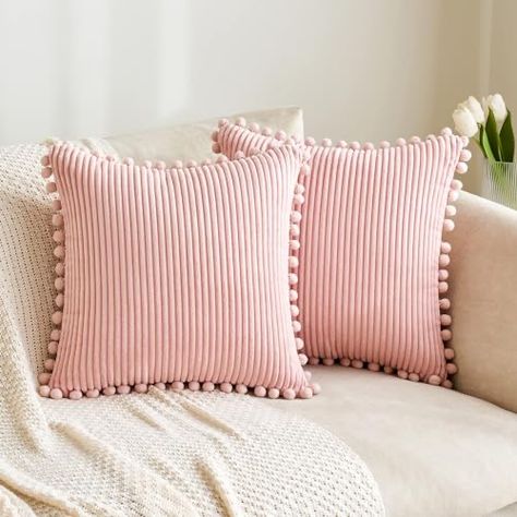 Handmade Cabinets, Pink Dorm, Pink Pillow Covers, Pink Throws, Pink Throw Pillows, Throw Pillows Bed, Pink Pillows, Pillow Room, Pink Bedroom