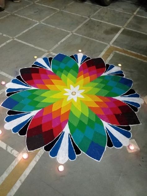 3d Flower Rangoli Designs, Rangoli 3d Design, Rangoli Designs 3d, 3 D Rangoli Design, 3d Rangoli Designs For Competition, 3d Rangoli Designs Diwali, Sathiya Design Rangoli, Big Rangoli Designs For Competition, Ragoli Color Design