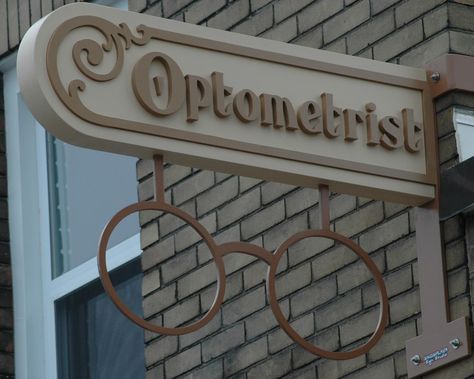 Optometrist Sign By Windwalker Sign Studio Optometrist Office, Eyewear Store Design, Optometry Office, Eyewear Display, Faux Stone Panels, Max Lucado, Optical Shop, Latex Paint, Never Alone