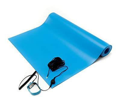 Bertech ESD Anti-Static Table Mat Kit, 18 In. x 30 In., Blue, Includes an ESD Wrist Strap and ESD Grounding Cord, MADE IN USA Electronics, Fibre Optics, Table Mat, Table Mats, Electrical Equipment, Wrist Strap, Ebay Finds, Sunglasses Case, Made In Usa