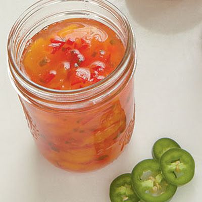 Peach-Pepper Preserves #canning #preserves #pepper #peach Peach Jalapeno Jam, Pepper Jam, Jalapeno Jam, Canning Jam, Pepper Jelly, Green Peppers, Jam And Jelly, Jelly Recipes, Peach Recipe