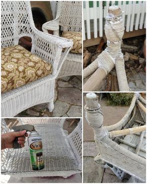 repairing my old wicker chairs Wicker Chair Makeover, Old Wicker Chairs, Wicker Furniture Repair, Indoor Wicker Furniture, Wicker Texture, Clear Dining Chairs, Painting Wicker Furniture, White Wicker Furniture, Wicker Patio Chairs