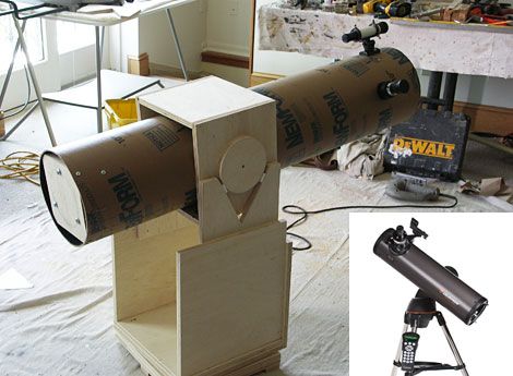 How To Build a Dobsonian Telescope: DIY Astronomy Project Dobsonian Telescope, Diy Telescope, Astronomy Telescope, Radio Astronomy, Sundials, Microscopes, Popular Mechanics, Building A Shed, Cardboard Tubes