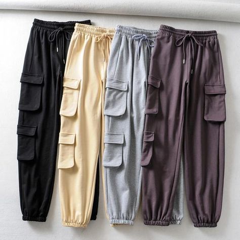 Baggie Pants Outfit, Baggie Pants, Celana Kargo, Women Joggers, Loose Overalls, Women Jogger Pants, Pants Outfits, Sports Trousers, Women's Casual Style