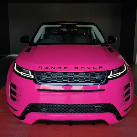 Range Rover on Instagram: "New Range Rover Evoque R Dynamic, wrapped in 'Fuchsia Pink Gloss'.💕The entire vehicle is customized to taste. all the fonts, rear bumper and alloys are painted in high gloss black to match the roof and pillars. This is definitely one charming thing which will leave you Awestruck when you see it in real.💟 #evoqueofficial 🔥 🍭Follow for daily posts 🍭 🌷@evoqueofficial🌷 🌷 @victorylane.in 🌷 🌸🌸🌸🌸🌸🌸🌸🌸🌸🌸🌸🌸🌸🌸 #cars #racing #suv #auto #likes #luxurylifestyl Pink Suv, Pink Range Rovers, Hot Pink Cars, New Range Rover Evoque, New Range Rover, Dream Cars Range Rovers, Luxury Instagram, Luxury Cars Range Rover, Orange Car