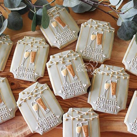 Winery Bridal Shower Cookies, Bubbles Brews And Bbq, Bubbles And Brews Shower Cookies, Stock The Bar Party Cookies, Brews Before I Dos Cookies, Stock The Bar Cookies Decorated, Bubbles And Brews Before The I Dos Decor, Boots And Bubbly Cookies, Couple Shower Cookies