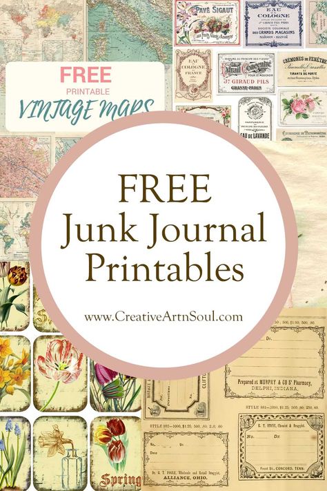 Find an ever-growing list of links to free junk journal printables just waiting for you to download and use in your own journals. Free Junk Journal Printables, Free Junk Journal, Journal Printables Free, Junk Journal Printables, Scrapbook Printables Free, Etiquette Vintage, Free Vintage Printables, Diy Journal Books, Free Printable Art