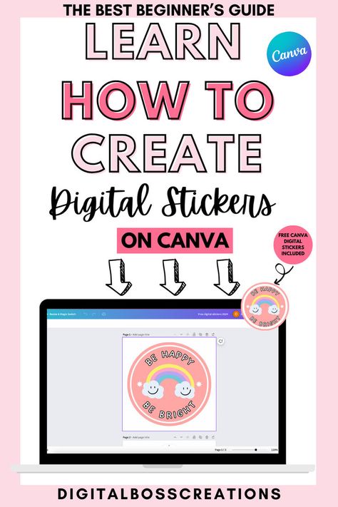 In this tutorial, we’ll explore how to design digital stickers effortlessly using Canva, a versatile online design tool that requires no prior graphic design experience. Also, Canva is free to use – a bonus! Remember to download your free Canva digital stickers, which you can use for personal or commercial use (once edited). Create Stickers In Canva, Diy Digital Stickers, How To Create Digital Stickers, How To Use Canva, Free Stickers Printables, Stickers In Canva, Create Digital Stickers, Online Stickers, Canva Stickers