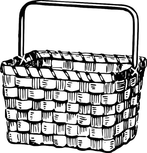 Free Image on Pixabay - Basket, Woven, Natural, Ecological Easter Basket Clipart, Apple Clip Art, Balloon Basket, Basket Drawing, Fishing Basket, Easter Printables, Clipart Black And White, Free Clip Art, Flower Basket