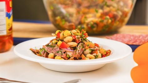 La Scala Bean Salad | Andy's East Coast Kitchen La Scala Salad, Scala Salad, Italian Sub Salad, Sub Salad, Crispy Feta, Fried Feta, East Coast Kitchen, Gluten Free Party Food, Gluten Free Meal Prep