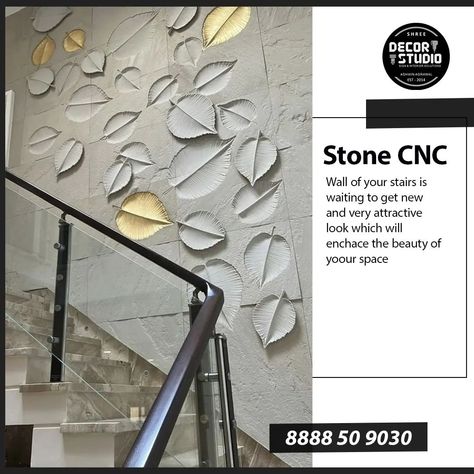 Wall Stone CNC art 🎨 ✨️ 👌 Shree Decor Studio Contact Us To Design Your Dream space ✨️ #stonecncwork #instaviral #viralpost #stonecnc #interiordesign #interiordecor #exterior #exteriordesign #interiordesigner #instaviral #stonecncmachine Cnc Stone Designs, Stone Feature Wall, Instagram Wall, Cnc Art, Decor Studio, Cnc Design, Stone Feature, Wall Cladding, Dream Spaces